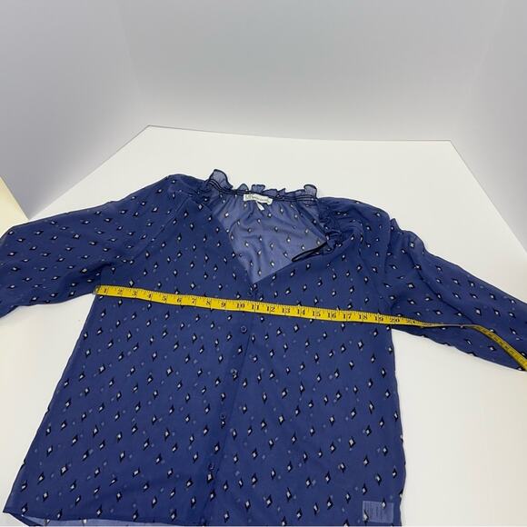 PRICED TO SELL!! French Connection Blue Sheer Blouse, Size S - Picture 10 of 15